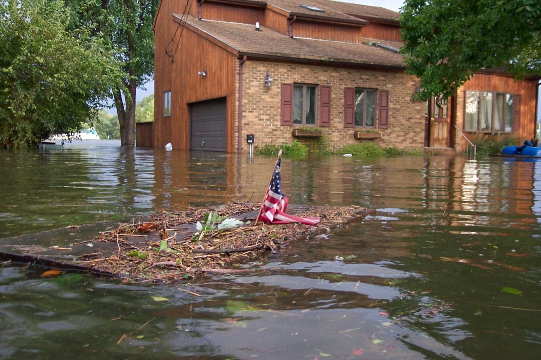 Neighborhood flooding after heavy storm