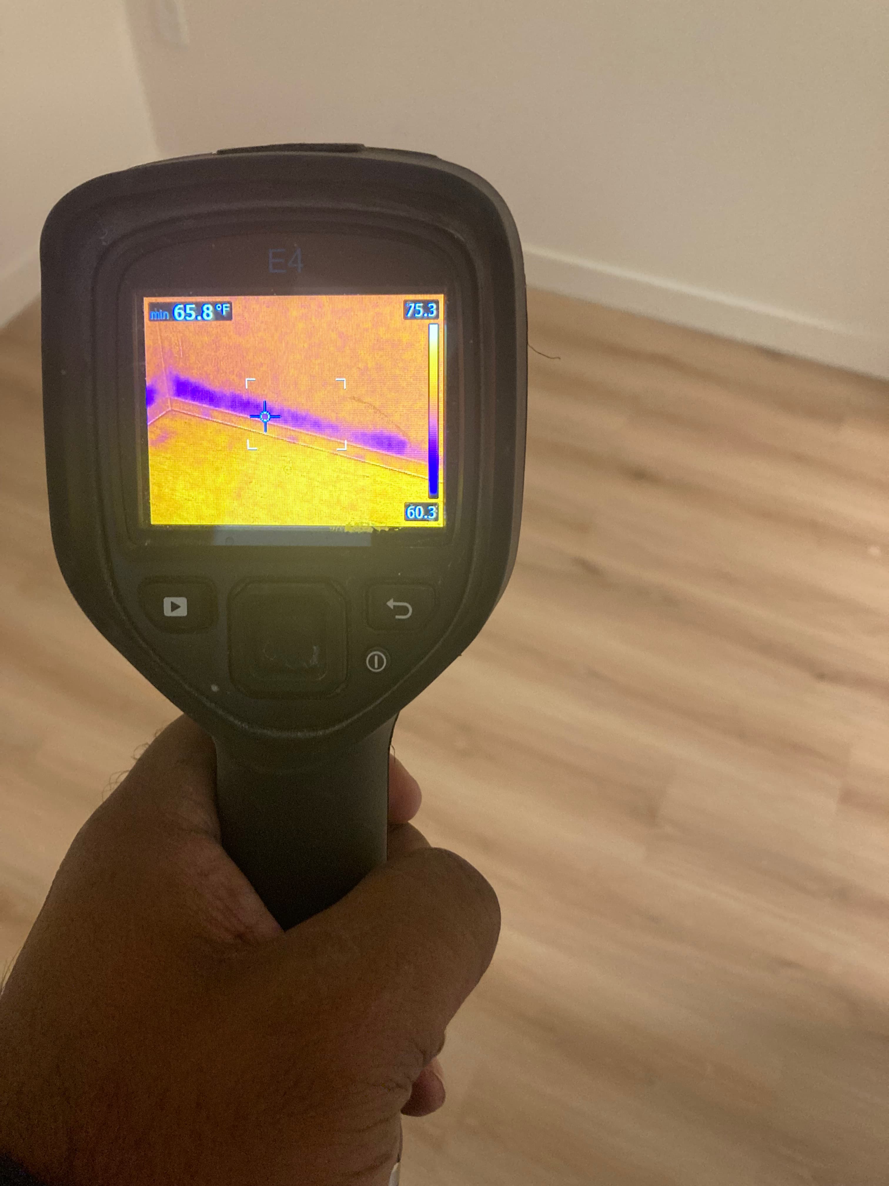 Thermal imaging camera detecting hidden moisture